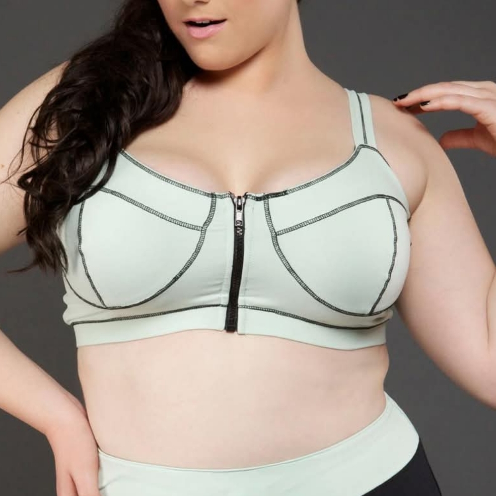 Cult of California Mint Green Zip-Front Sports Bra size 4